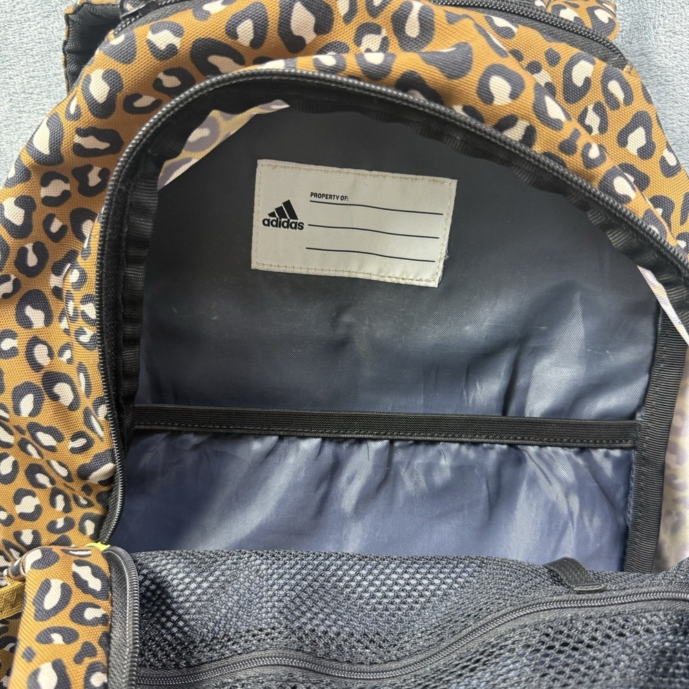 Adidas Classic 3 Stripes Cheetah Print Backpack Large - Picture 4 of 9